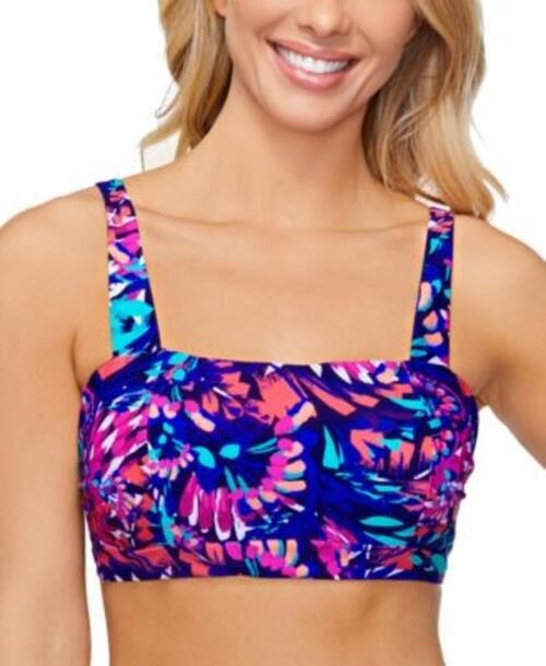 MSRP $30 Island Escape Womens Costa Rica Underwire Bikini Top Navy Size 8