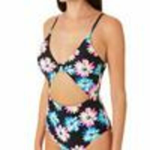 MSRP $40 California Waves Juniors Gerber Daisy Knotted Black Size Large