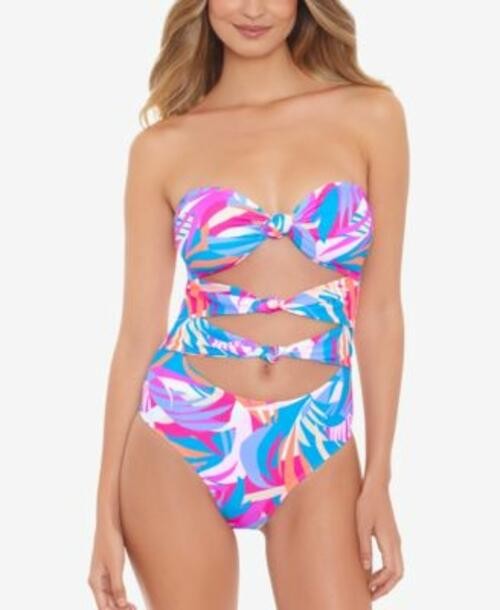 MSRP $40 Salt + Cove Juniors Tropical Knotted Multicolor One-Piece Size Medium