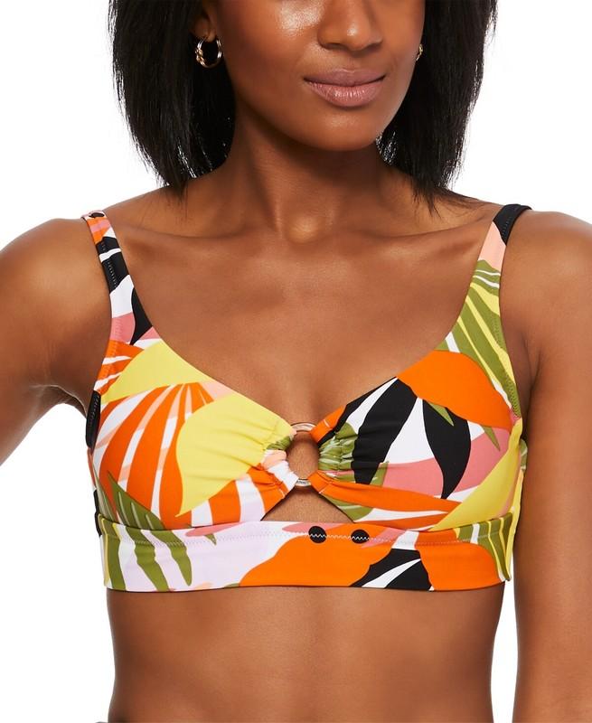 MSRP $44 Bar III Printed Ring Bikini Top Size Large