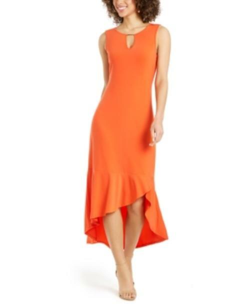 MSRP $99 Thalia Sodi Flounce-Hem Maxi Dress Orange Size XS