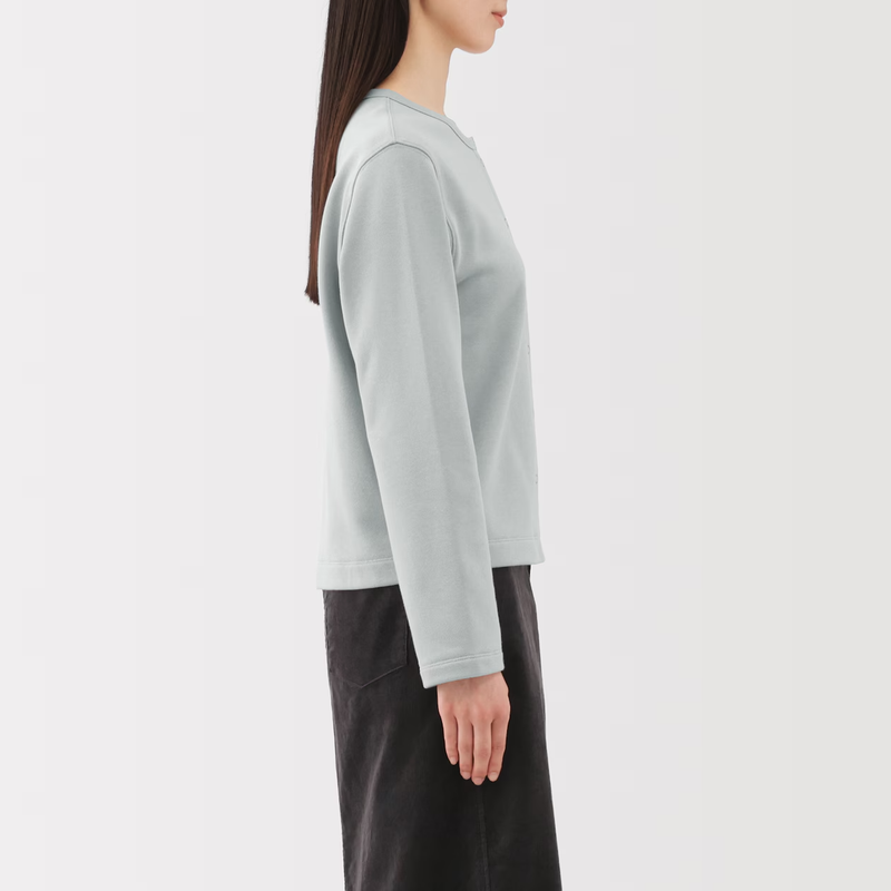 MUJI Womens Sweatshirt Cardigan Black FedEx