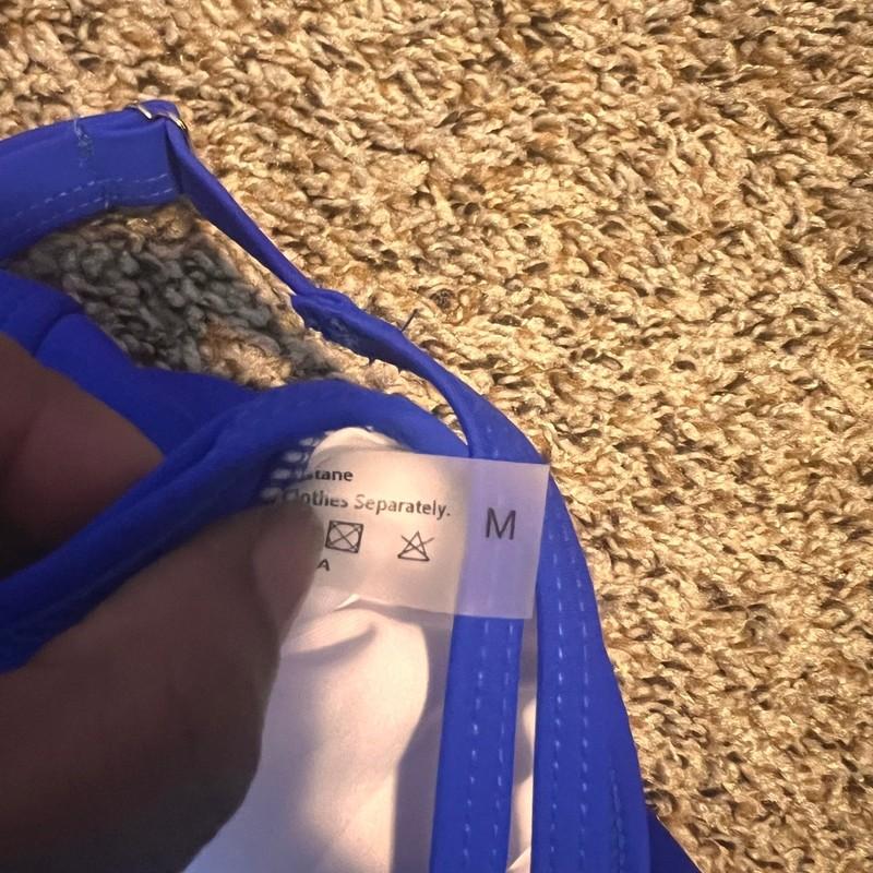 Musemaker Swim Dress One Piece Swimsuit Skirted Blue M