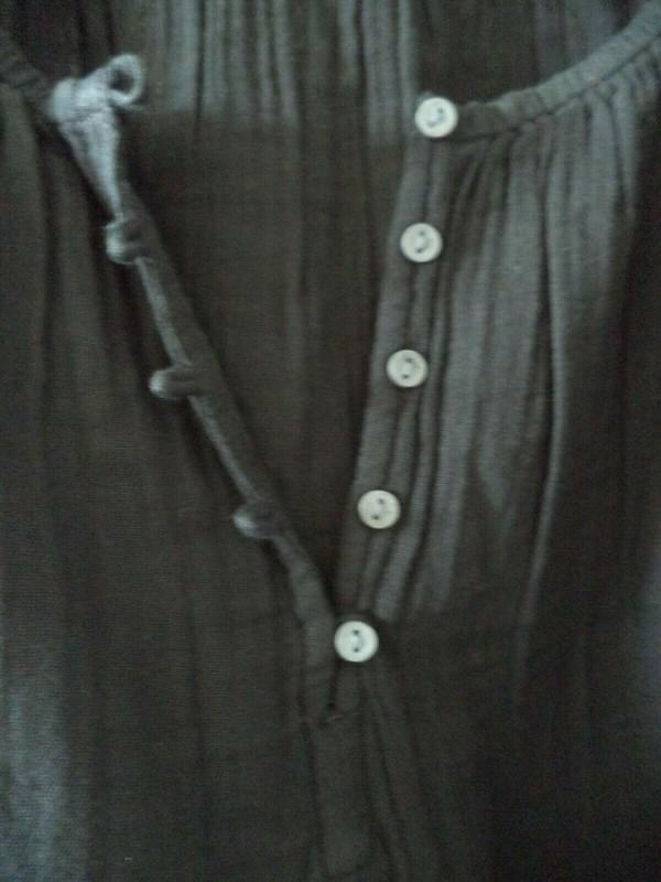 Must Old Navy Black Gauzy Crinkle Cloth Split V Peasant Blouse 4XL 3X 28 30 4X