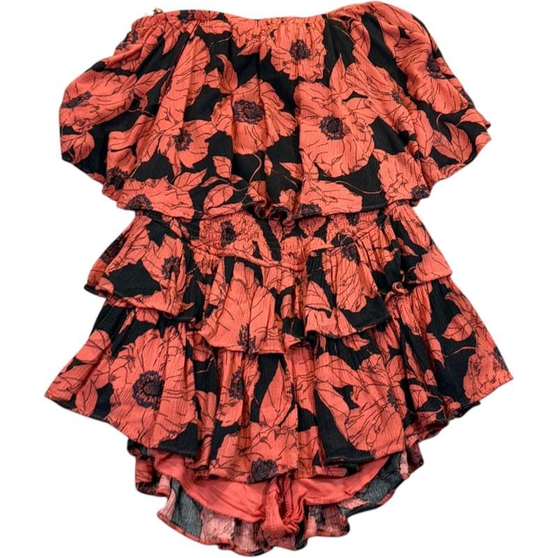 Mustard Seed Women's Size Medium Floral Off Shoulder Romper Tiered Skirt