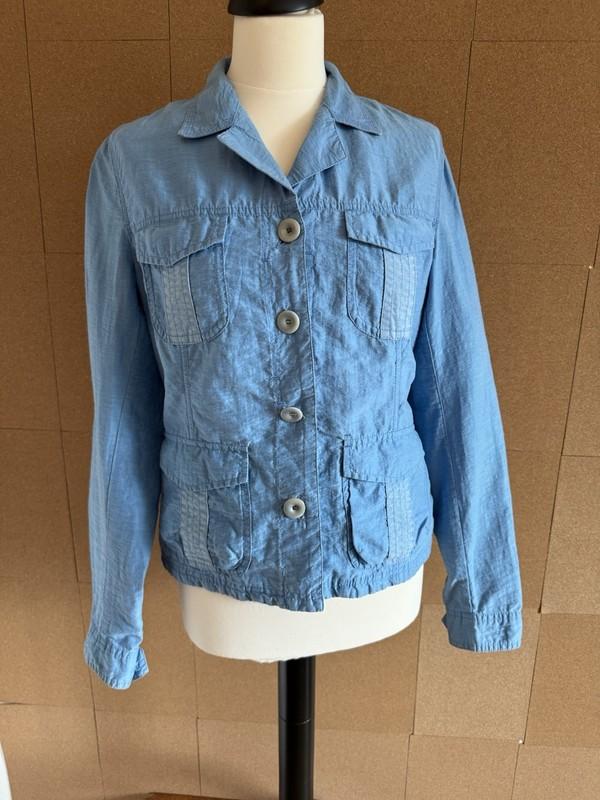 Napapijri Jacket Size 10 Medium Blue Cotton Y2K Chore Cotton Vintage Lightweight