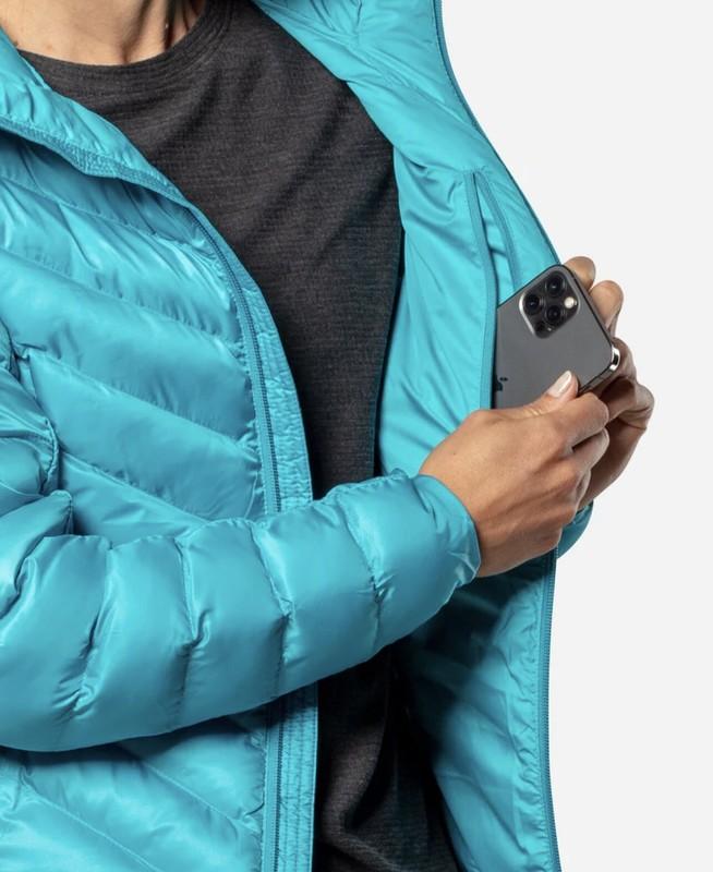Nathan Womens BFF Peacock Blue Windproof Waterproof Puffer Jacket Size XS ECO