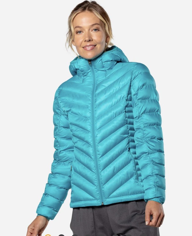 Nathan Womens BFF Peacock Blue Windproof Waterproof Puffer Jacket Size XS ECO