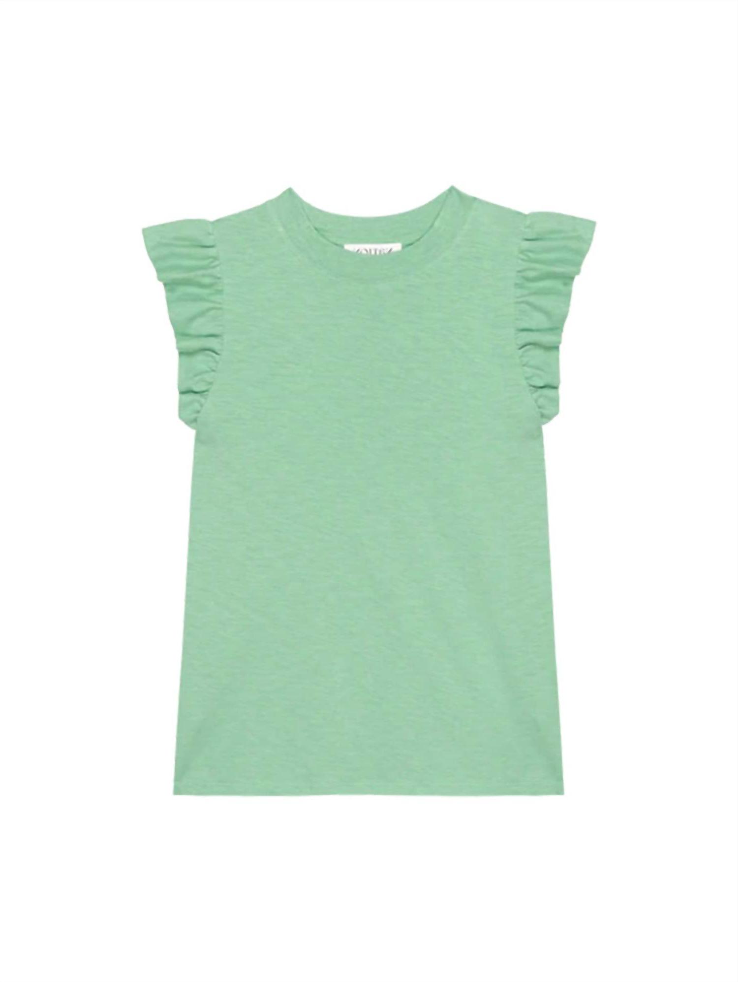 Nation Ltd Paulette Ruffle Tank Top Green Stone