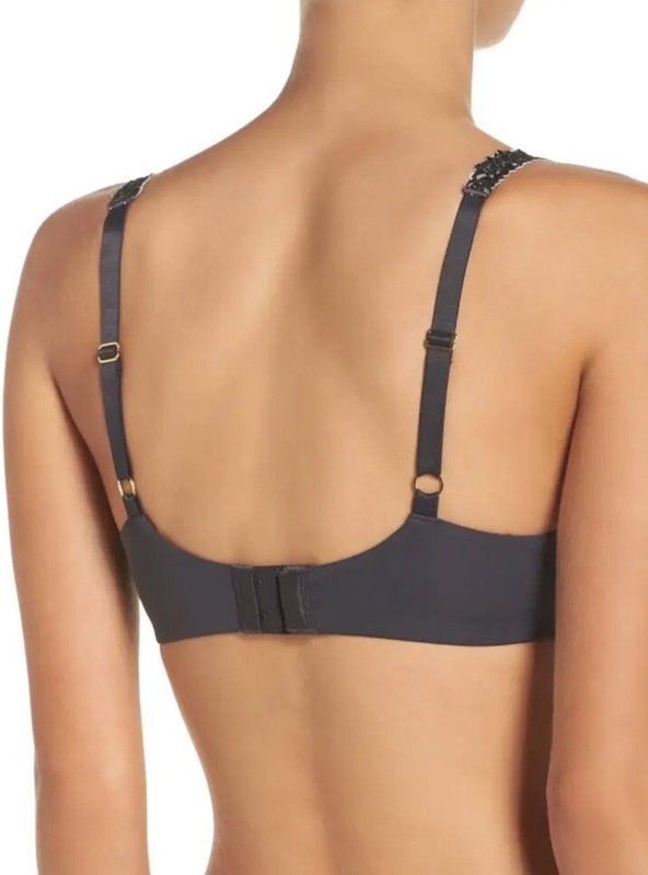 Natori 731080 Rose Dream Custom Coverage Underwire Bra Black New Size 32DDD