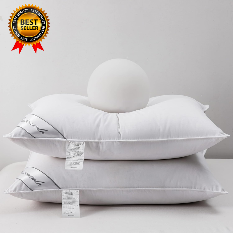 Natural Goose Down&Feather Pair Hotel Pillows Insert for Side and Back Sleepers