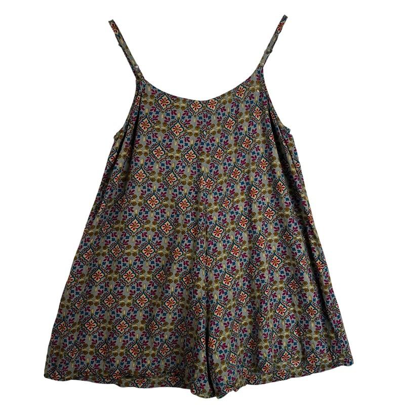 Natural Life Romper Women’s M Multicolor Geometric Floral Adjustable Straps EUC