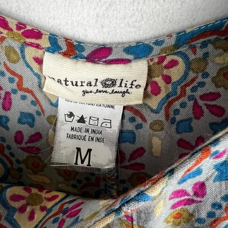 Natural Life Romper Women’s M Multicolor Geometric Floral Adjustable Straps EUC