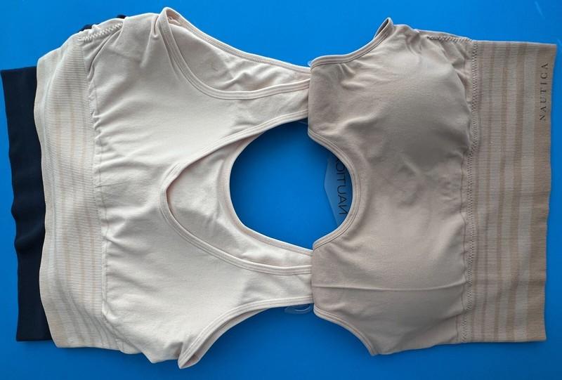 NAUTICA 3 PK BRAS 1X 2X 3X NT8487 SUPER SOFT LOUNGE COMFORT SEAMLESS LONGLINE