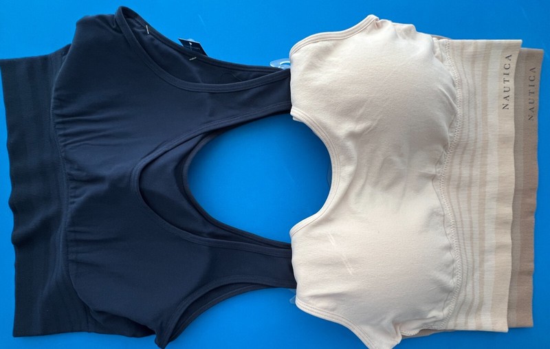 NAUTICA 3 PK BRAS 1X 2X 3X NT8487 SUPER SOFT LOUNGE COMFORT SEAMLESS LONGLINE