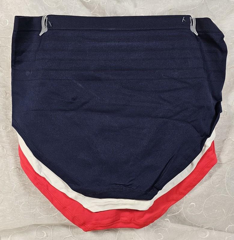 Nautica 3 Super Soft High Waist Briefs 2X Plus Size Red White Navy Blue Stretch