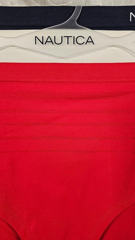 Nautica 3 Super Soft High Waist Briefs 2X Plus Size Red White Navy Blue Stretch