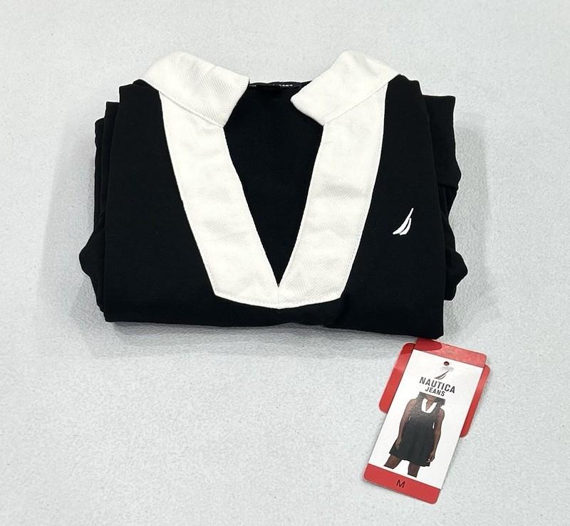 Nautica Jeans Women's Tiered Dress Black M