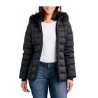 Nautica Women's Mid-Weight Full Zip Puffer Jacket With Faux Fur Hood In 3 Colors
