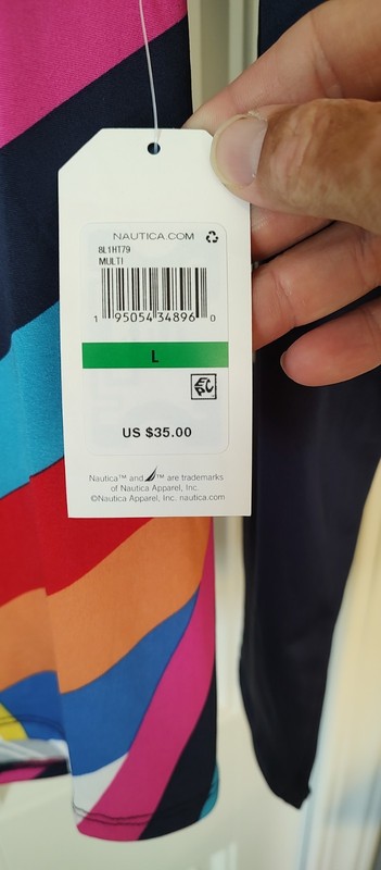 Nautica Women's Standard Long Sleeve Rashguard UPF Size L