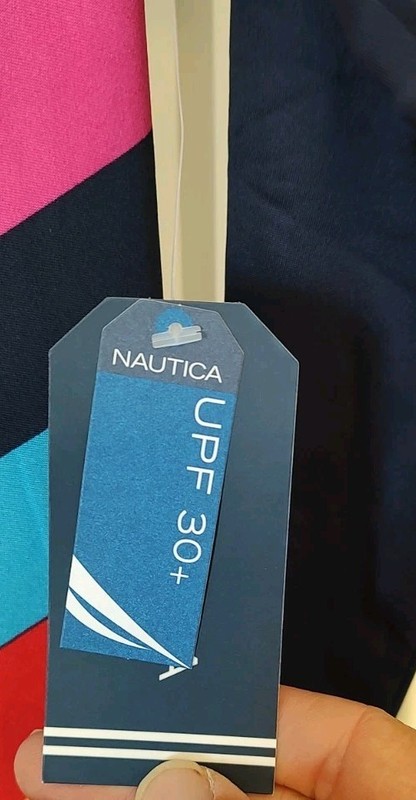 Nautica Women's Standard Long Sleeve Rashguard UPF Size L