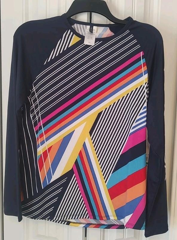 Nautica Women's Standard Long Sleeve Rashguard UPF Size L