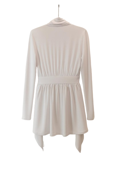 Neiman Marcus White Draped Open Front Jacket Machine Washable Women's SZ M L NWT