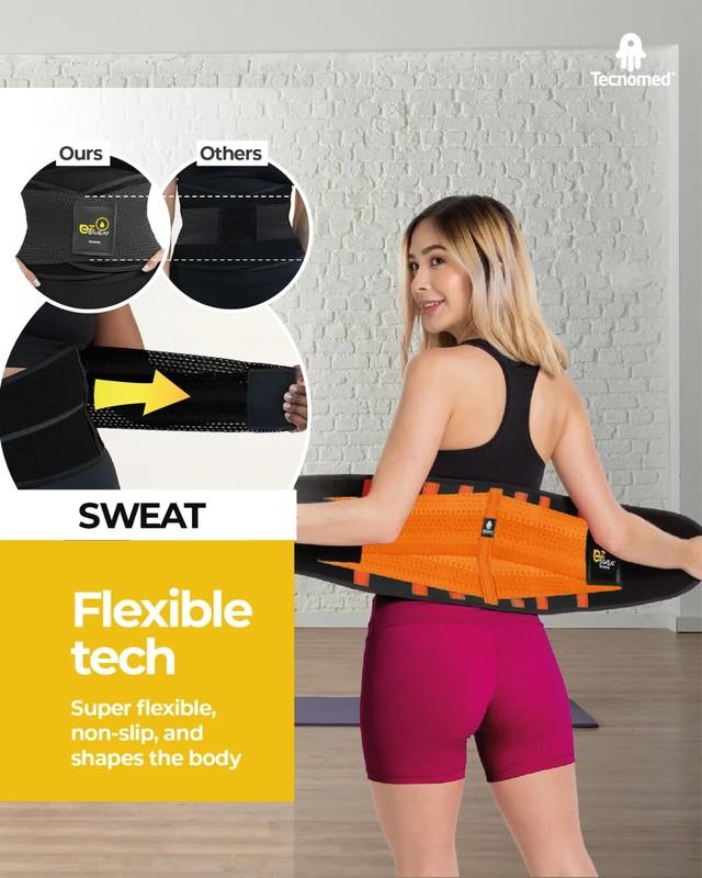 Neoprene Gym Belt Ez Sweat by Tecnomed Cinturilla Size Medium