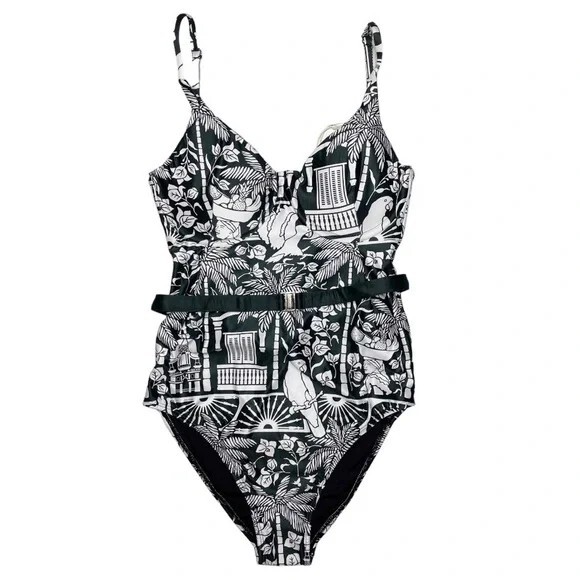 NEW $158 Kenny Flowers The Medellin Parrot Underwire One Piece S
