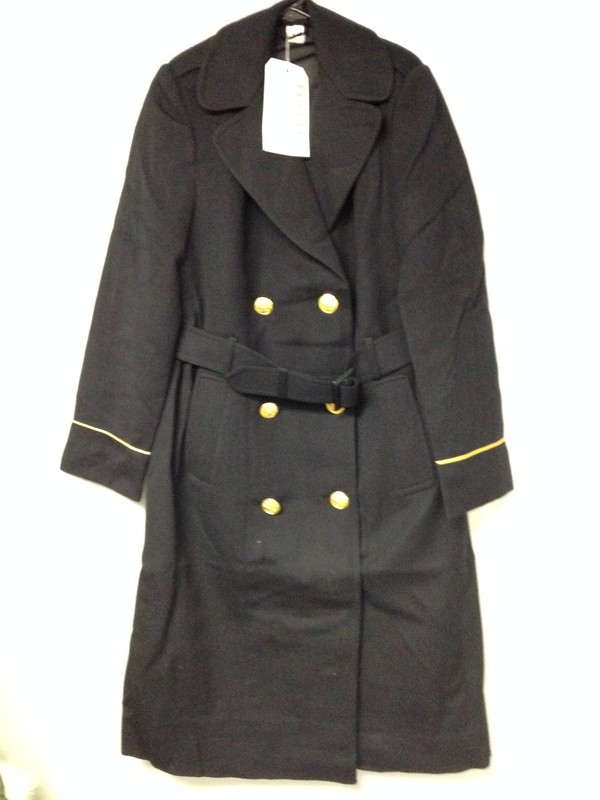 NEW 18L WOMEN'S US ARMY MDW WOOL OVERCOAT TRENCH PEA COAT DARK ASU DRESS BLUE
