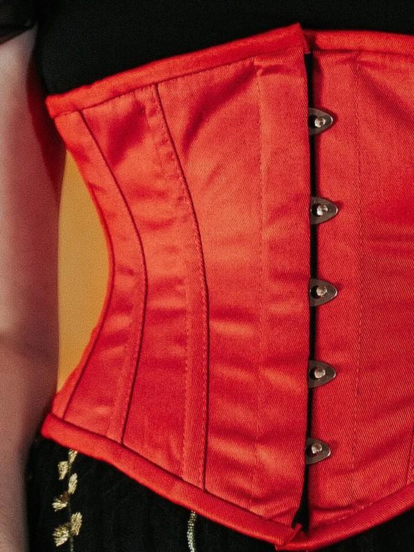 New 201 Red Cotton 22" Underbust Waspie Steel Boned Corset