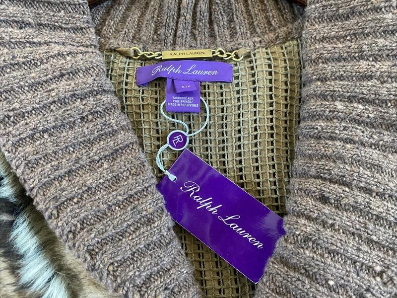 NEW $4990.00 POLO RALPH LAUREN PURPLE LABEL WOMENS S COAT JACKET LAMB SHEARLING