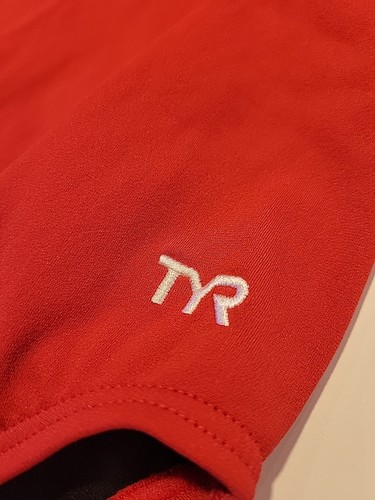 New $65 TYR Guard Diamond Fit One Piece Swimsuit NWT Red SZ 38