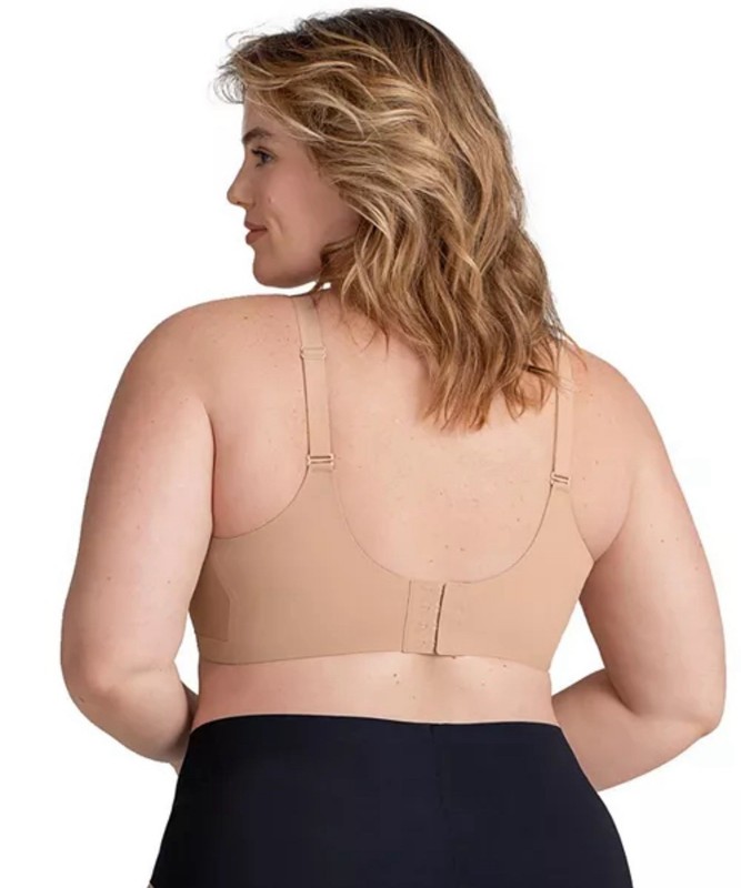 New $69 Honeylove CrossOver Wireless Bra Sand Sz L