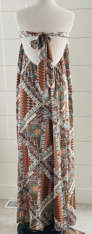 New Aakaa Satin Strapless Wideleg Jumpsuit Small