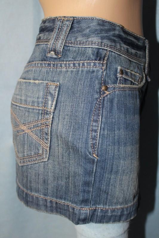 NEW Aeropostale Denim Plain Pocket Blue Jean Mini Skirt Sz 7/8 See Measurements*