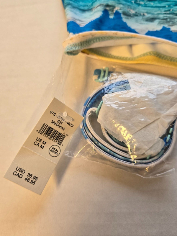 New American Eagle Aerie UPF 50 Longline Bathing Suit Top Bandeau Top Blue Beach