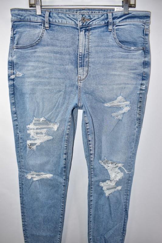 New American Eagle Super High Rise Jegging Ripped Jeans Womens Size 20 Long
