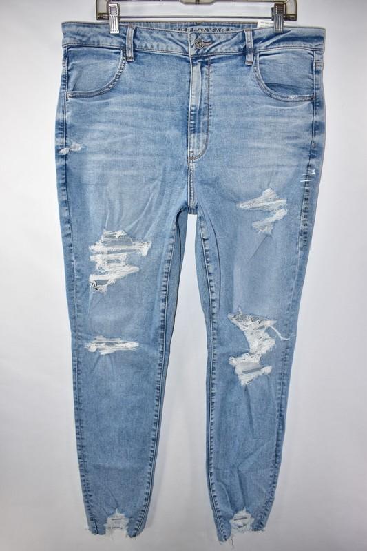 New American Eagle Super High Rise Jegging Ripped Jeans Womens Size 20 Long