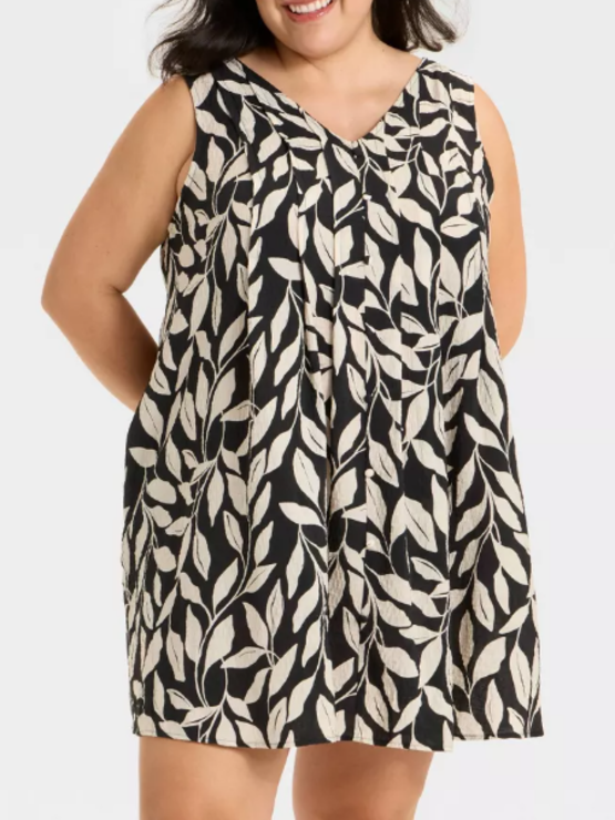 NEW Ava & Viv Women's Flare Mini A-Line Dress Plus Size 1X