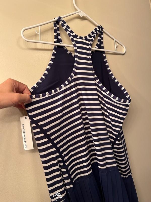 New Balance X J.Crew Blue Striped Athletic Tennis Racerback Golf Dress XL