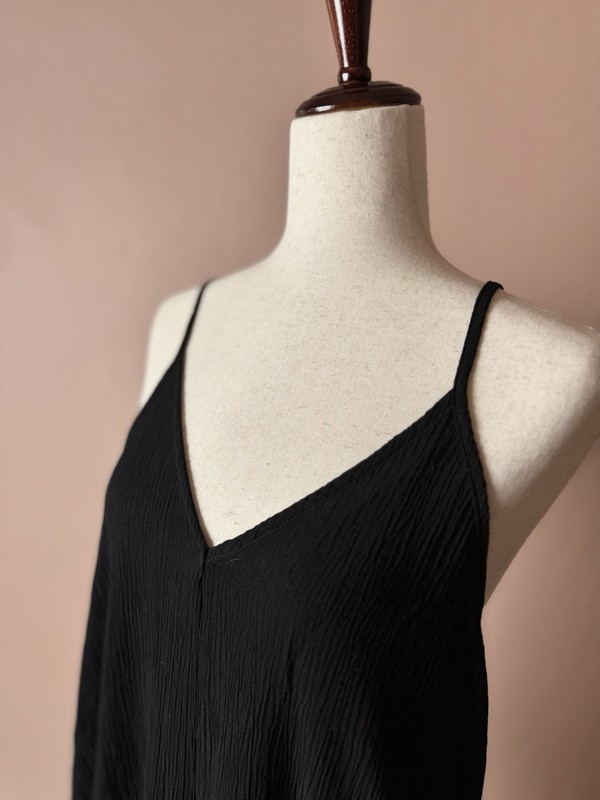 NEW Black Love Stitch Size Small/Medium Sleeveless Double V Gauze Maxi Dress NWT
