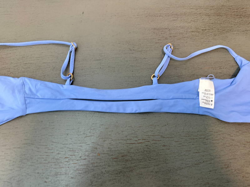 NEW Blue Front Tie L SPACE Swimsuit Bikini Top Size Medium