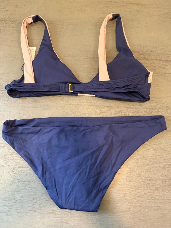 NEW Blue L SPACE Two Piece Swimsuit Bikini Size Large