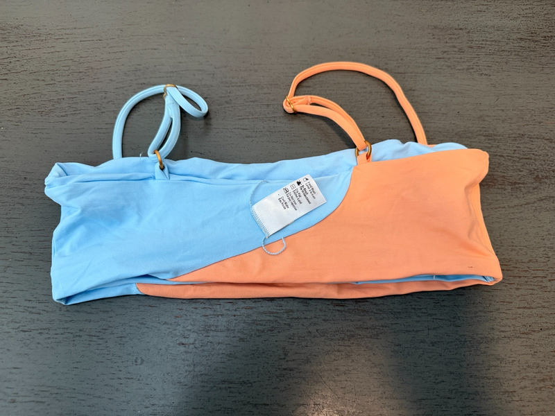 NEW Blue Peach L SPACE Swimsuit Bikini Top Size Medium