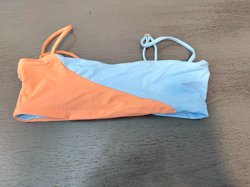 NEW blue peach L SPACE swimsuit bikini top size medium