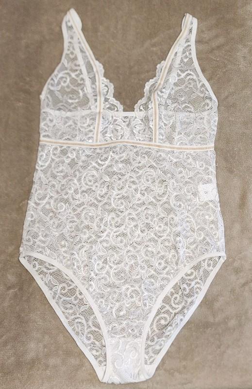 New Charmiral XXL White Lace V Neck Lingerie Teddy Intimate Sleepwear Bodysuit