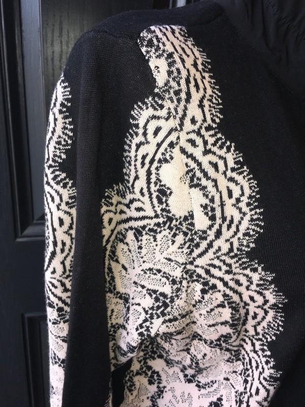New Chico's Zenergy Cotton Cashmere Black Lace Mix Neema Jacket 2 = L 12 14 NWT