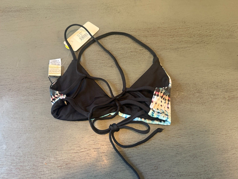 NEW Colorful Lined L SPACE Swimsuit Bikini Top Size XS