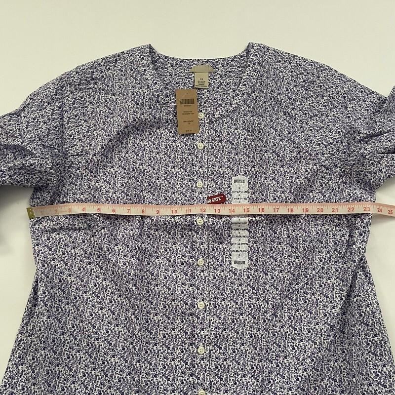 New Duluth Wrinkle Fighter Tunic Shirt Purple Floral Size 1X